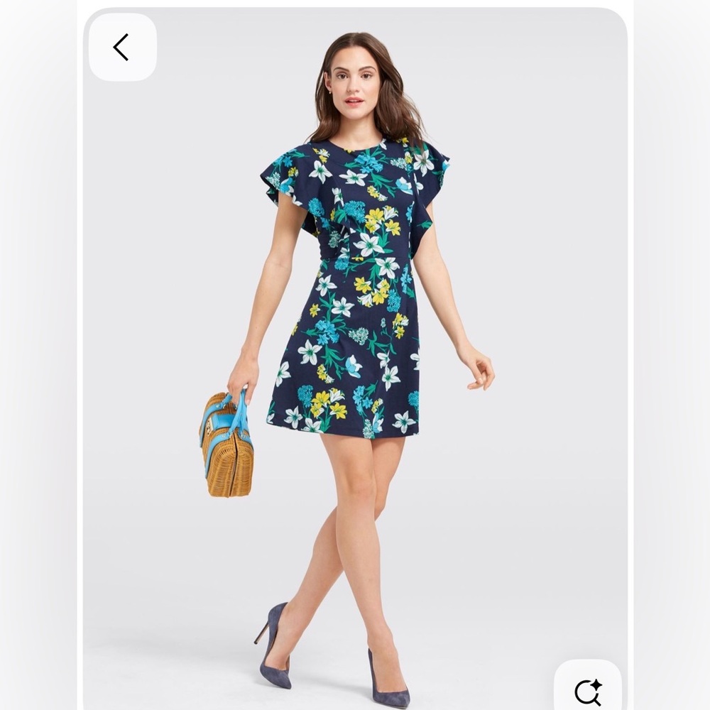 Draper James Navy floral cotton dress
